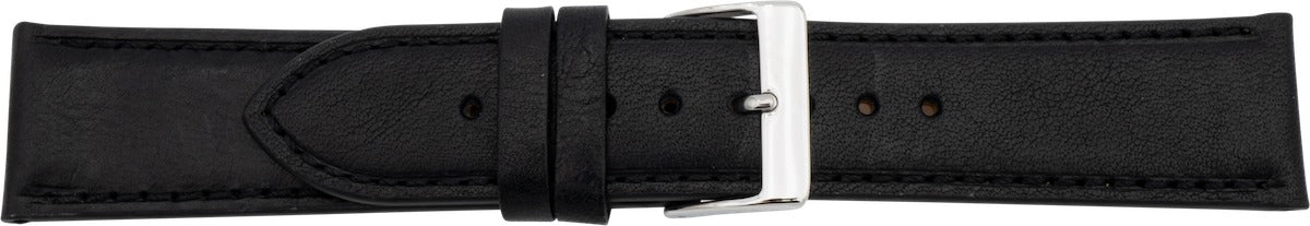 Lederuhrarmband schwarz | Italienisches Leder 18 mm