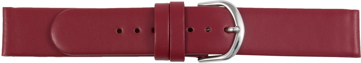 Lederuhrarmband dunkelrot 20 mm