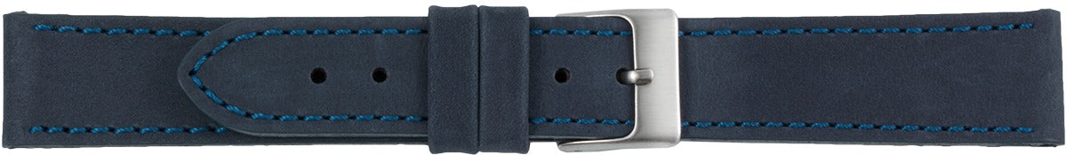PREMIUM Lederuhrarmband blau 24 mm