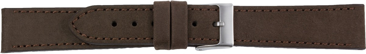 PREMIUM Lederuhrarmband dunkelbraun 18 mm