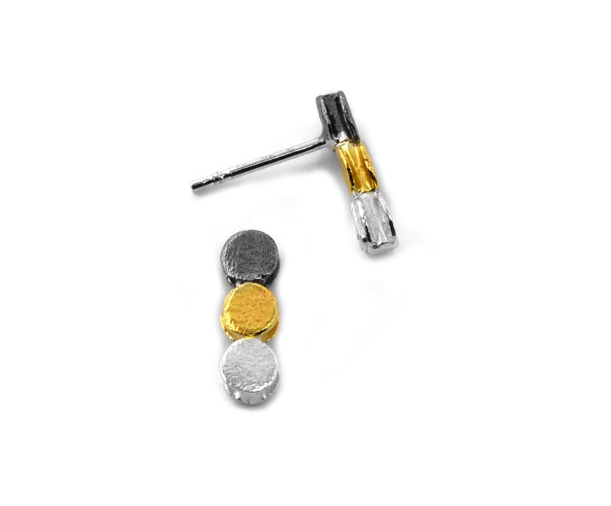 Ohrstecker Silber vergoldet und geschwärzt