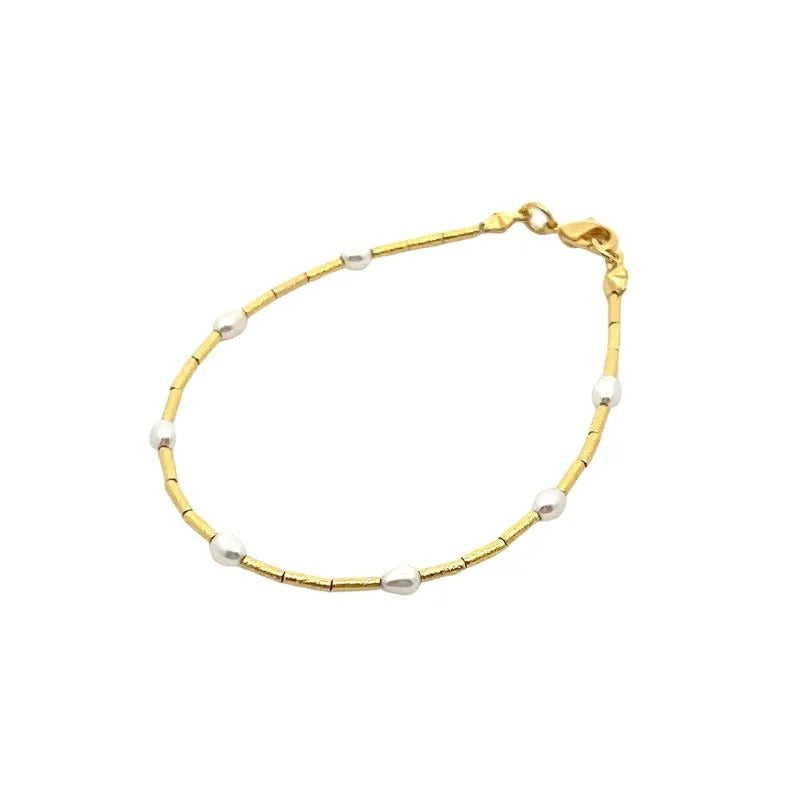 Rosario Pearls Bracelet (Placcato Rodio)
