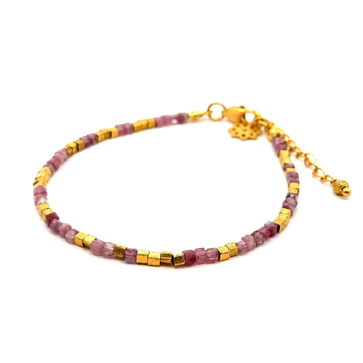 Gea Q Bracelets (Rose Tourmaline, Placcato Oro)