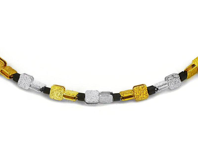 Armband Silber, Silber vergoldet und Silber geschwärzt