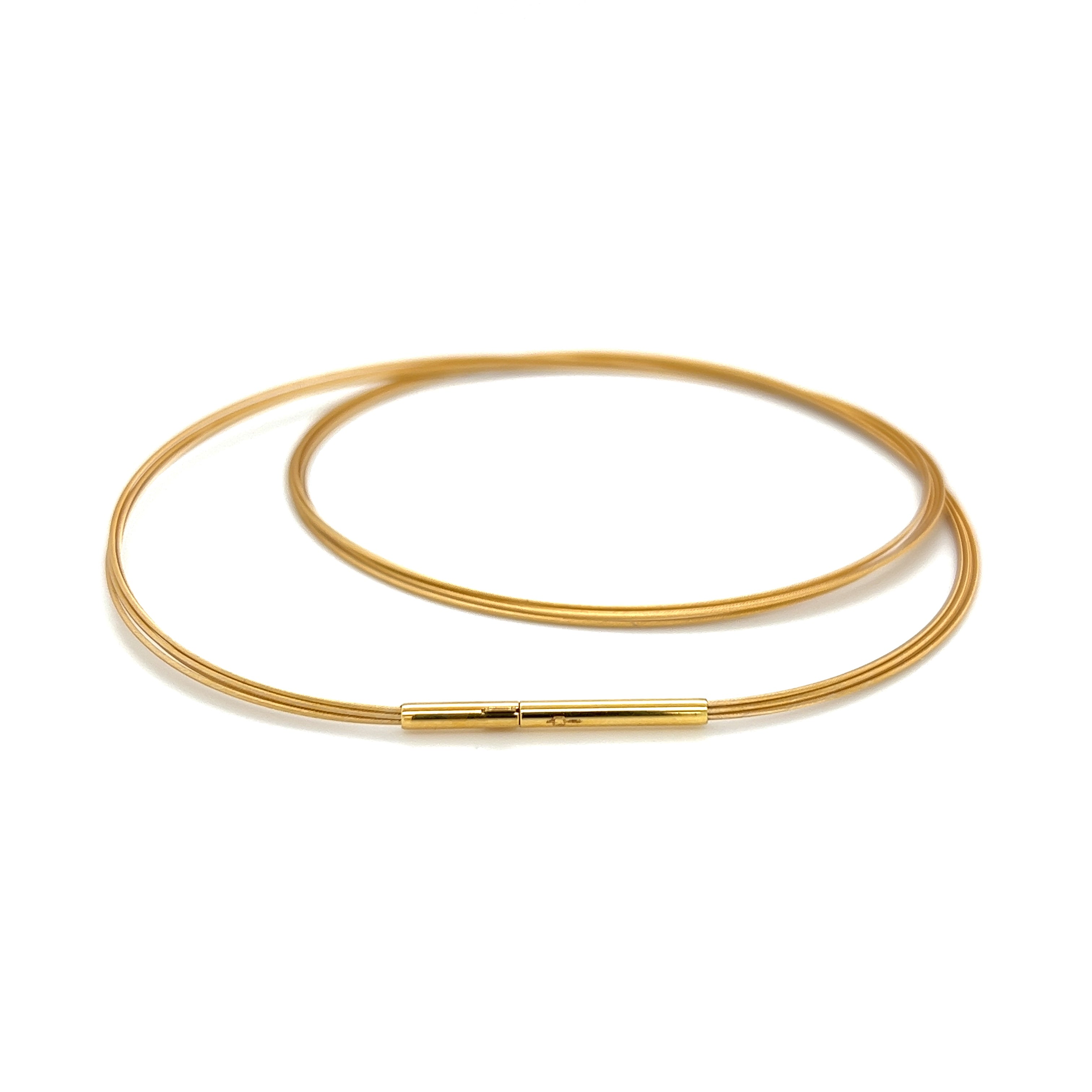 Edelstahl Litze, Gold<br />45 cm, 5-reihig<br />Doppelclipverschluss