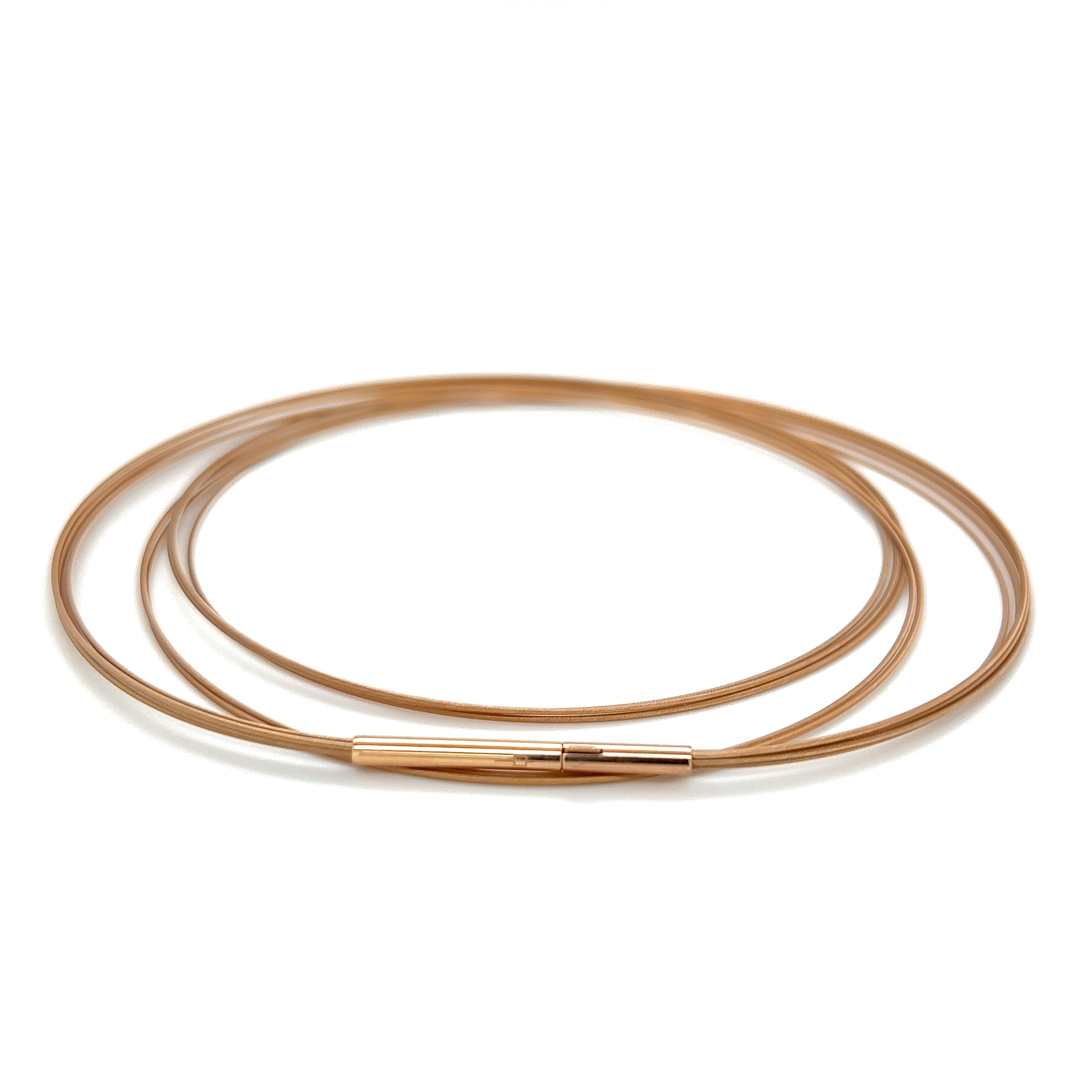 Edelstahl Litze, Rosé<br />45 cm, 5-reihig<br />Doppelclipverschluss