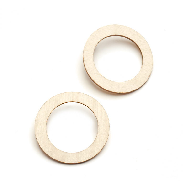 KORONA HOOP Ohrring<br />Birke Natur, Silber