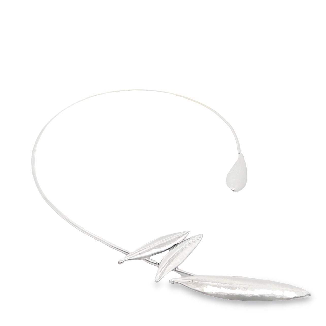 Olivenzweig Collier, rhodiniert