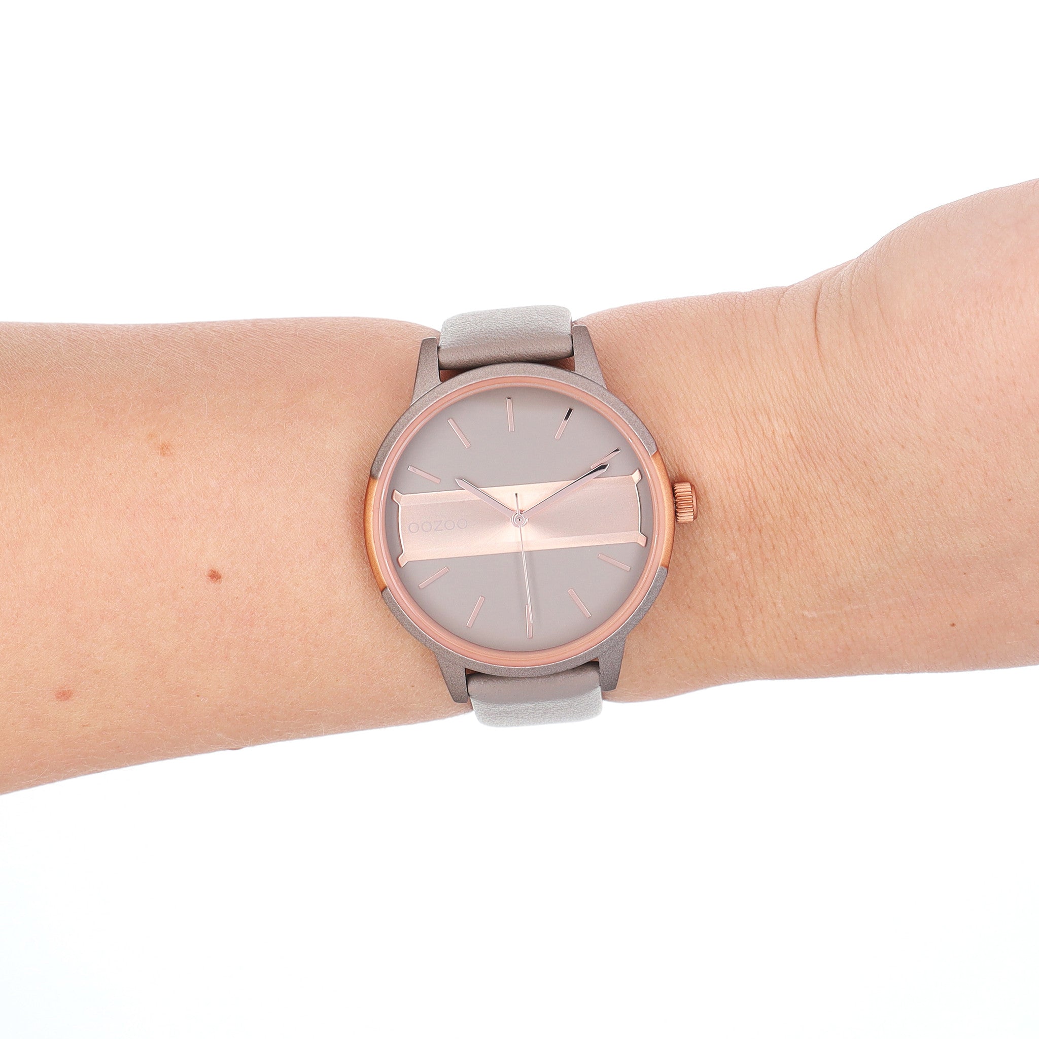 OOZOO C11153 Damenuhr Taupe/Roségold
