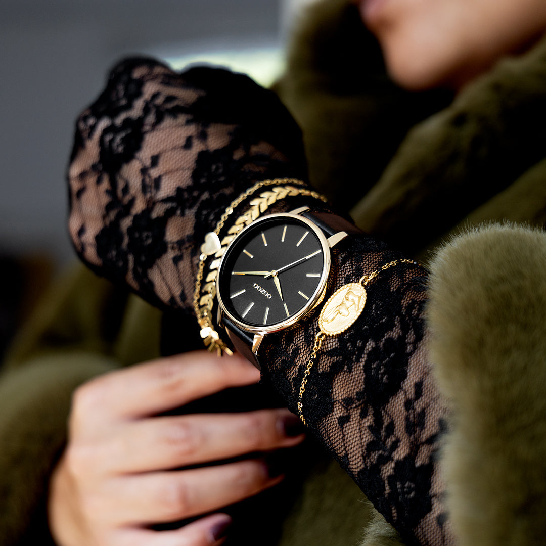 OOZOO Timepieces C11259 Goldfarben mit Schwarz