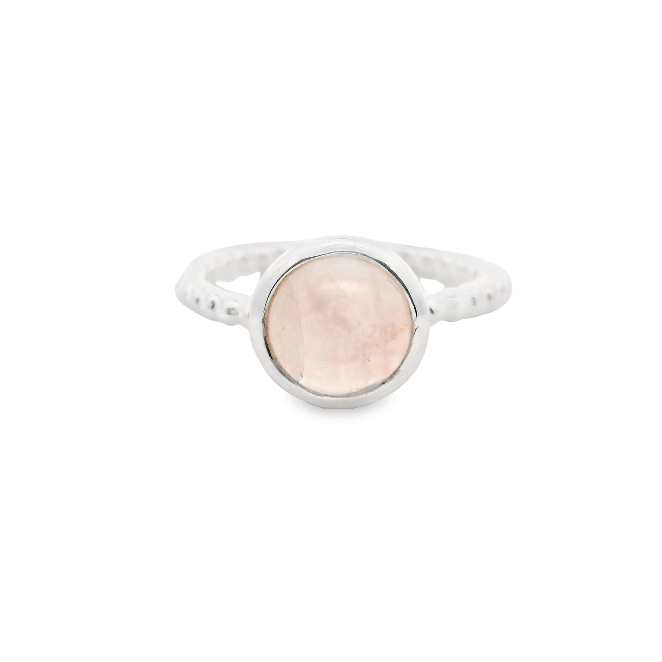Rosenquarz Silber Ring