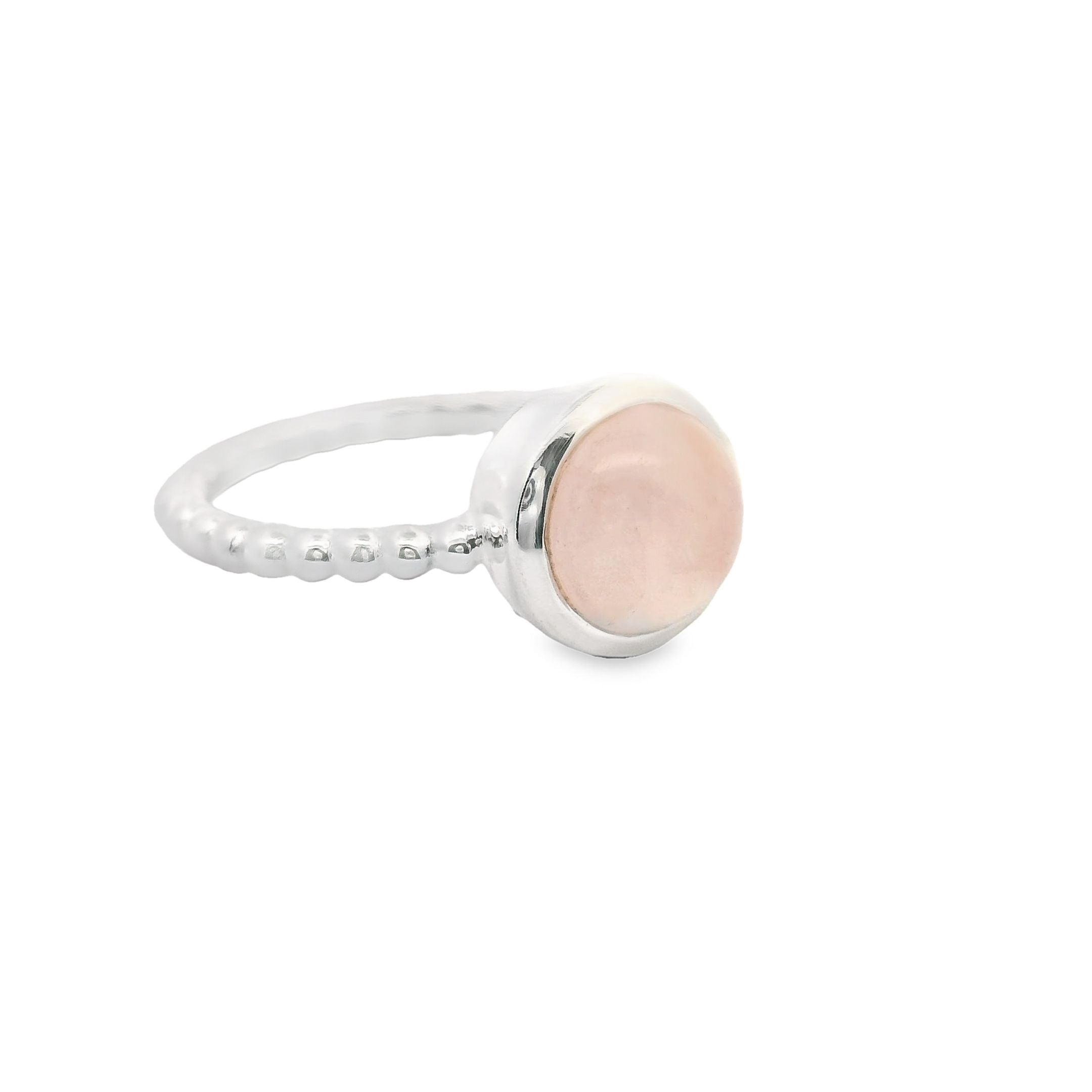 Rosenquarz Silber Ring