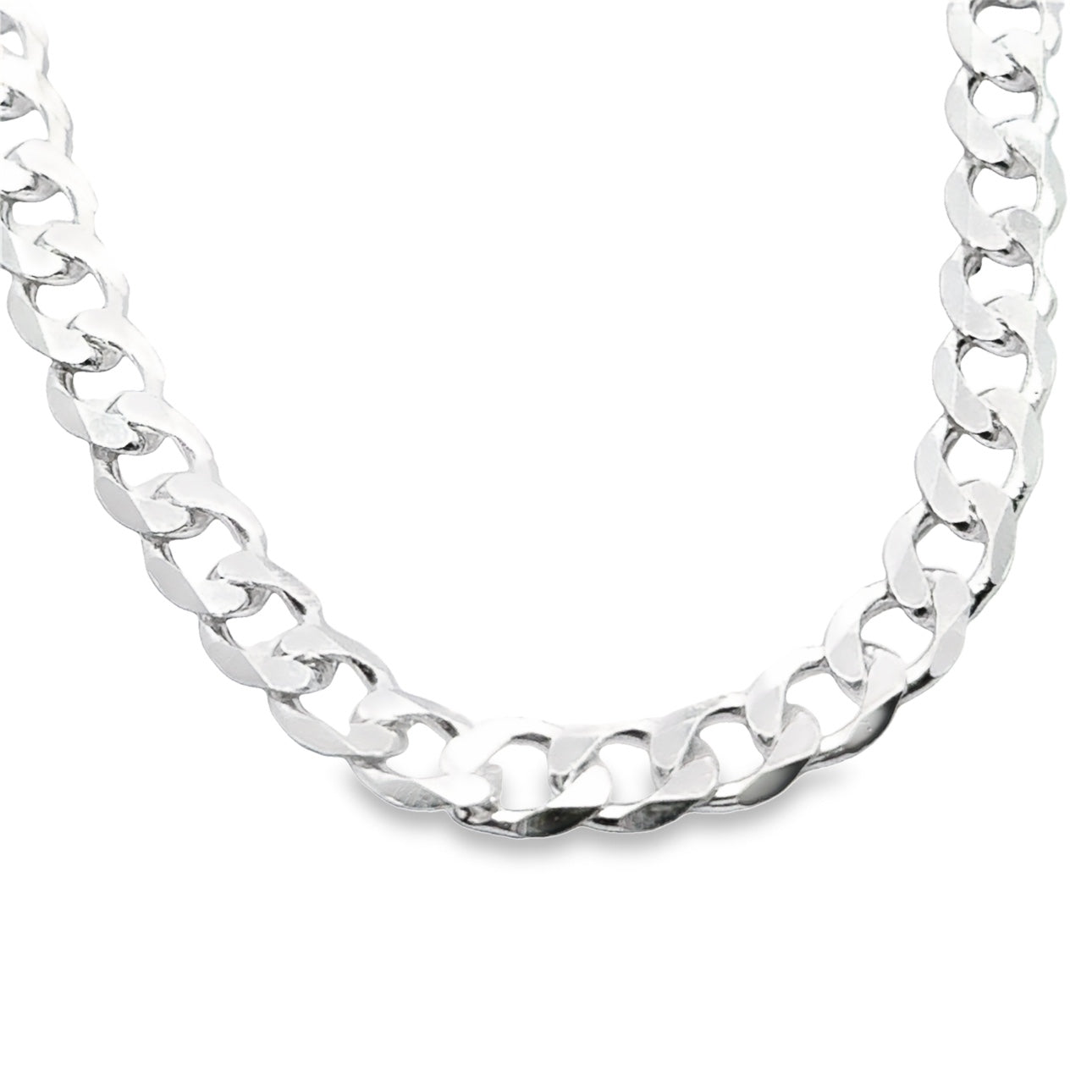 Curb Panzerkette Länge 50 cm, Stärke 5,5 mm, 925 Sterling Silber, Made in Italy