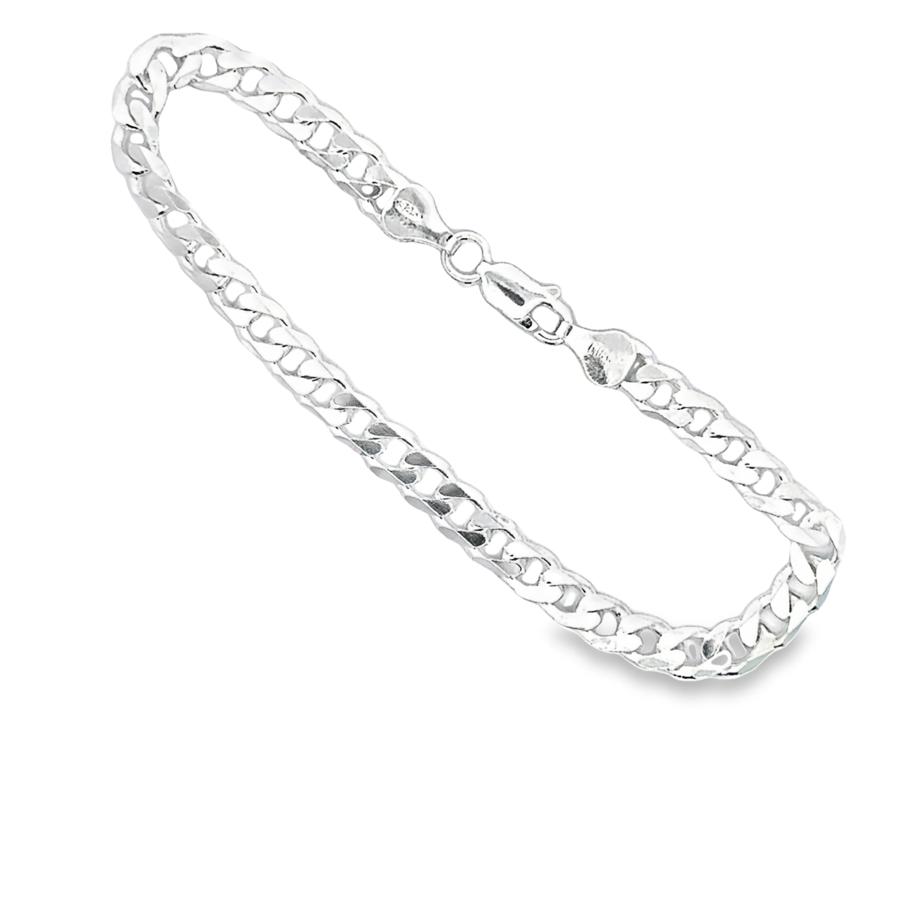 Curb Panzerkette Armband 5,5 mm, 925er Silber, made in Italy