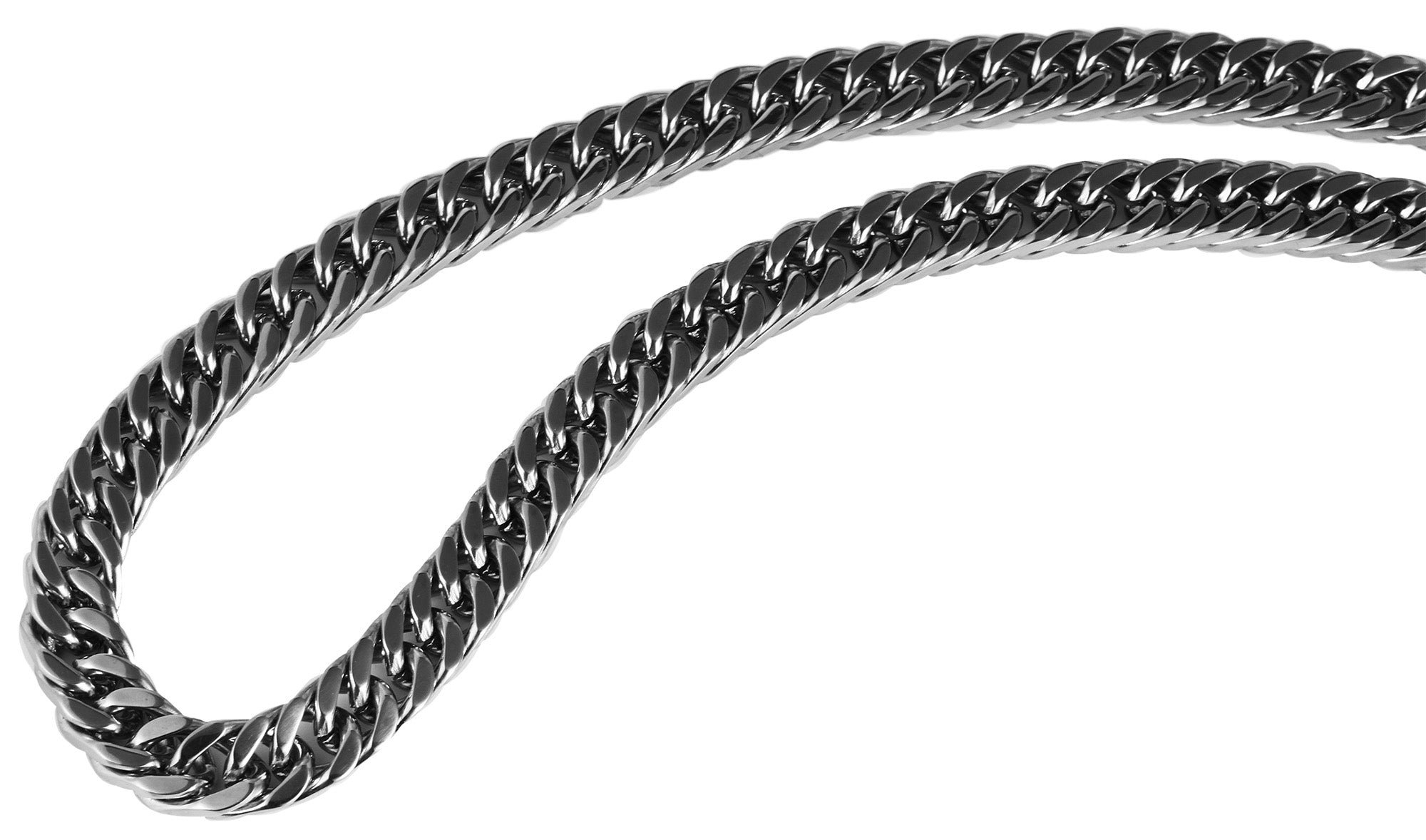Flachpanzerkette, Edelstahl, silberfarben, Länge 50 cm, Breite 11mm, Stärke 5mm