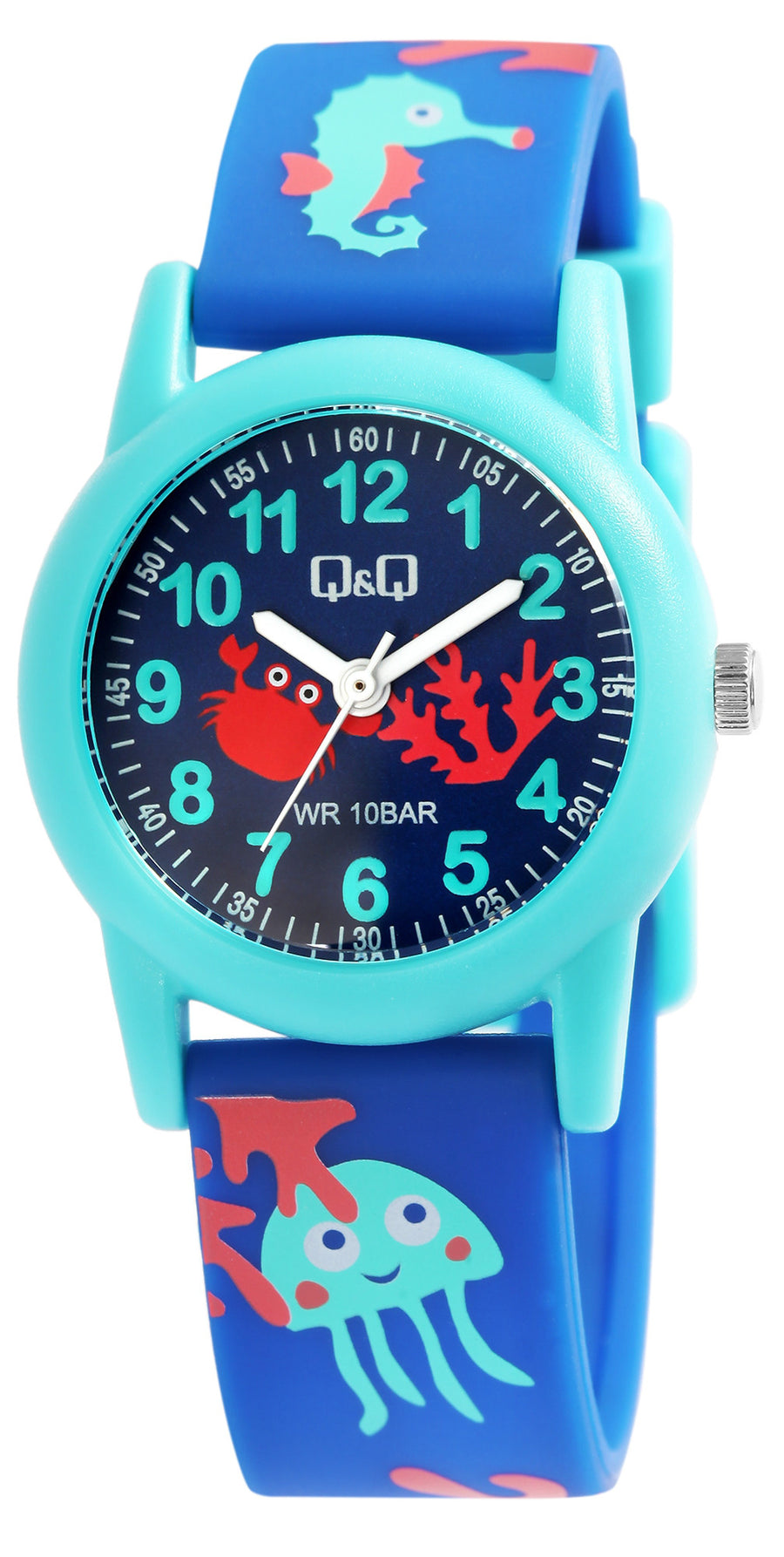 Q&Q Kinderuhr mit Silikonband,, 10 ATM wasserdicht