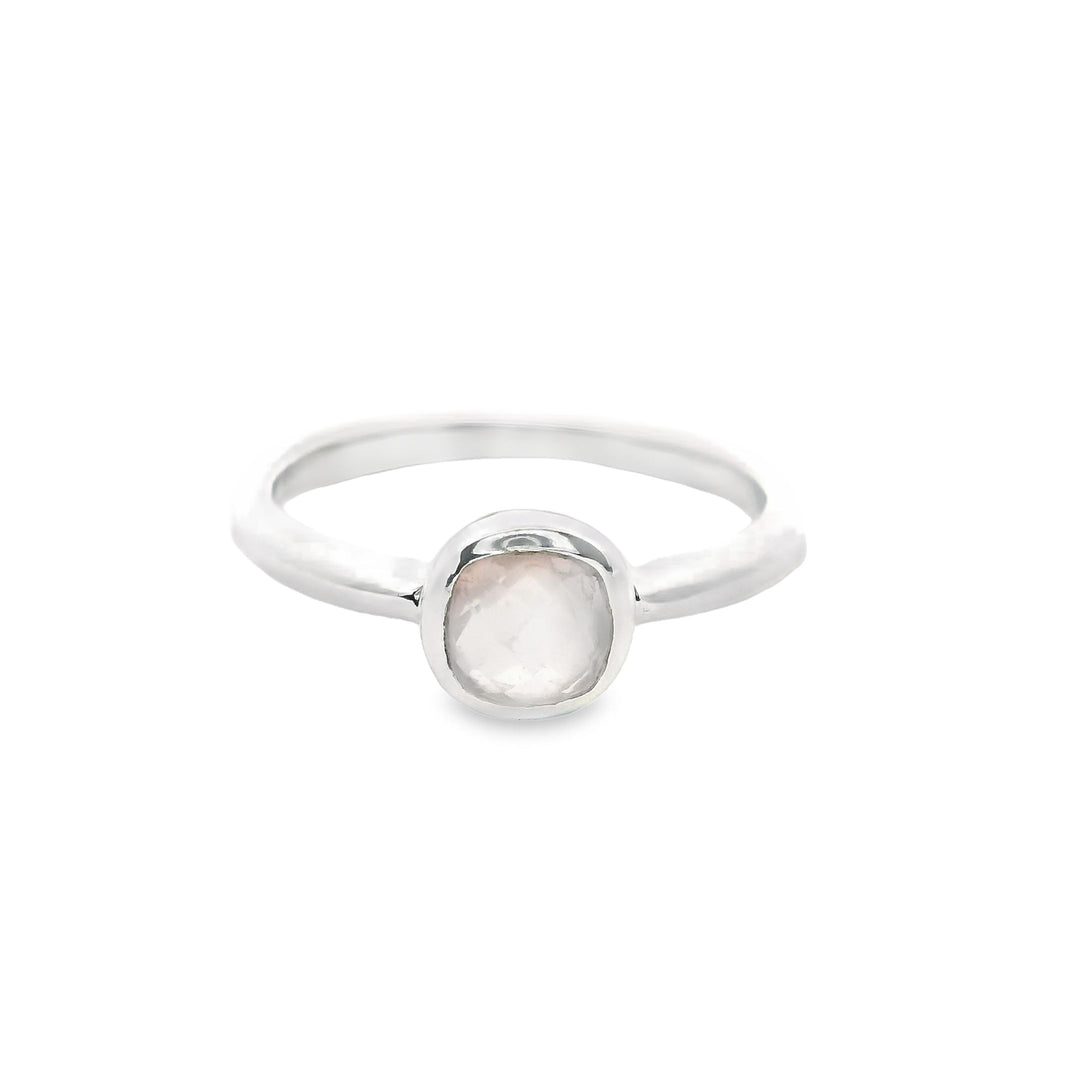 Rosenquarz Silber Ring