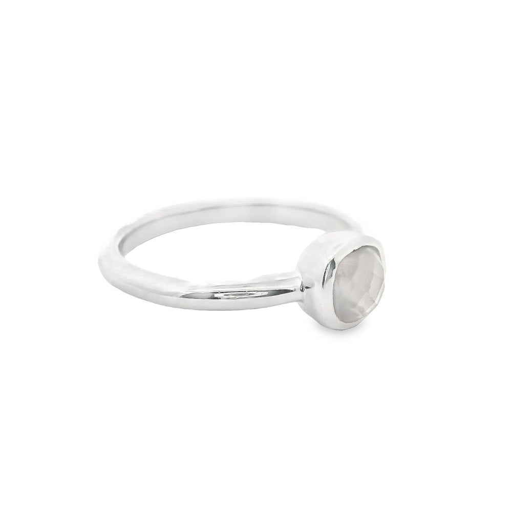 Rosenquarz Silber Ring