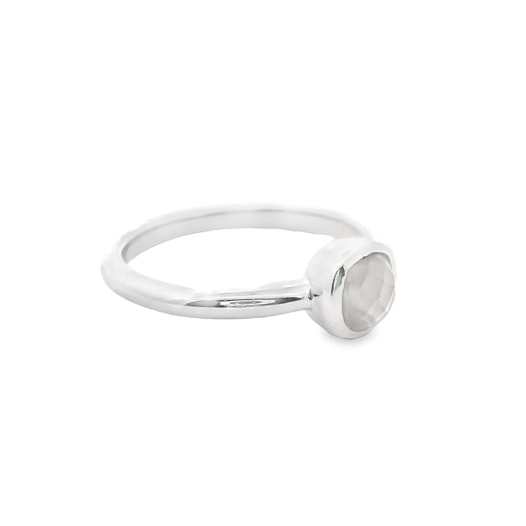 Rosenquarz Silber Ring
