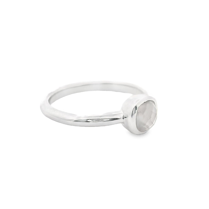 Rosenquarz Silber Ring