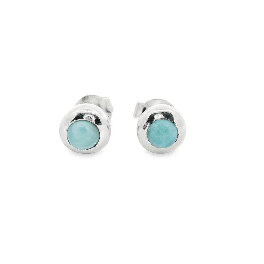 Larimar Silber Ohrstecker