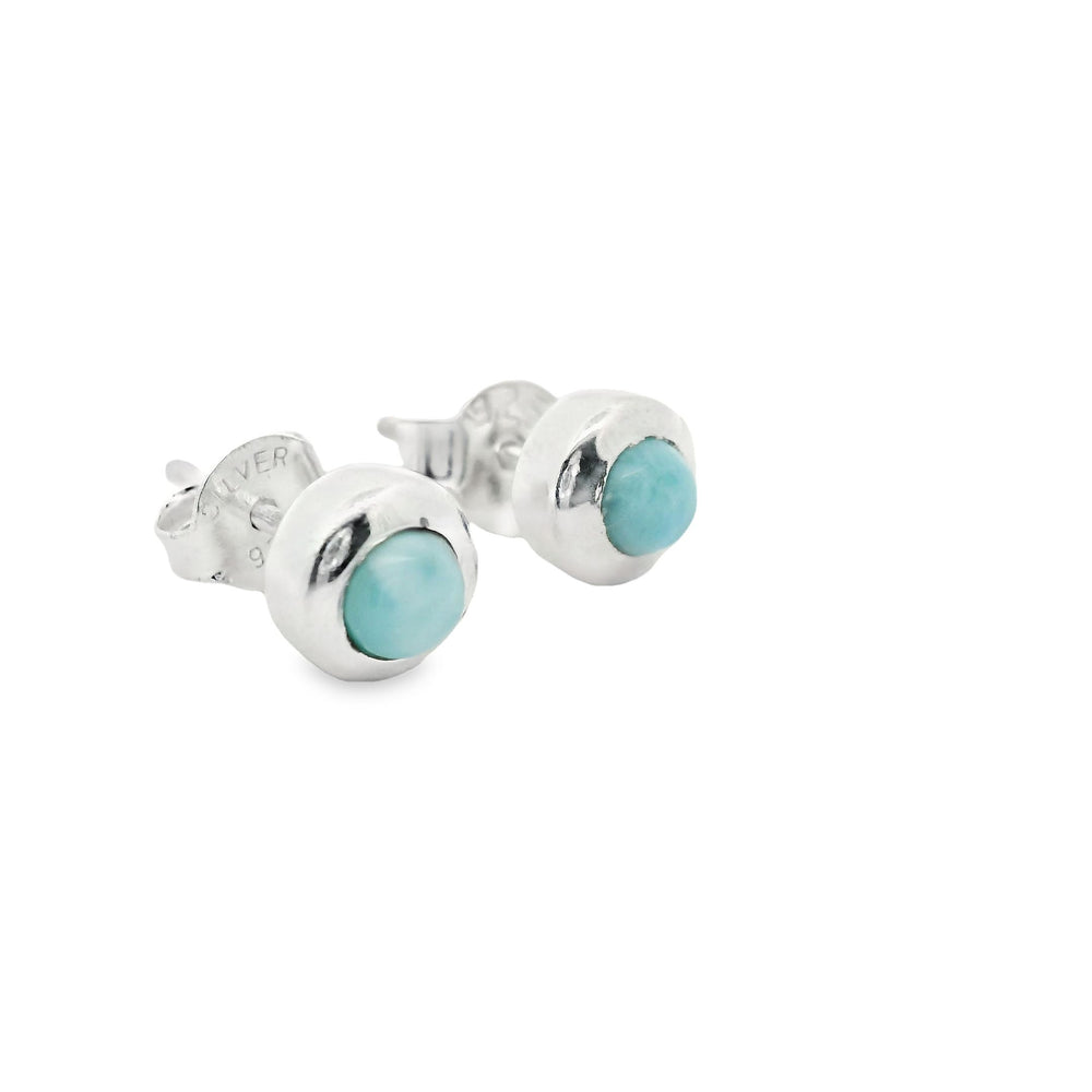 Larimar Silber Ohrstecker