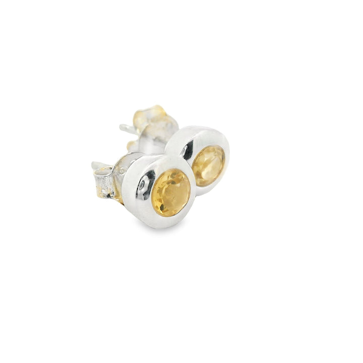 Citrin Silber Ohrstecker