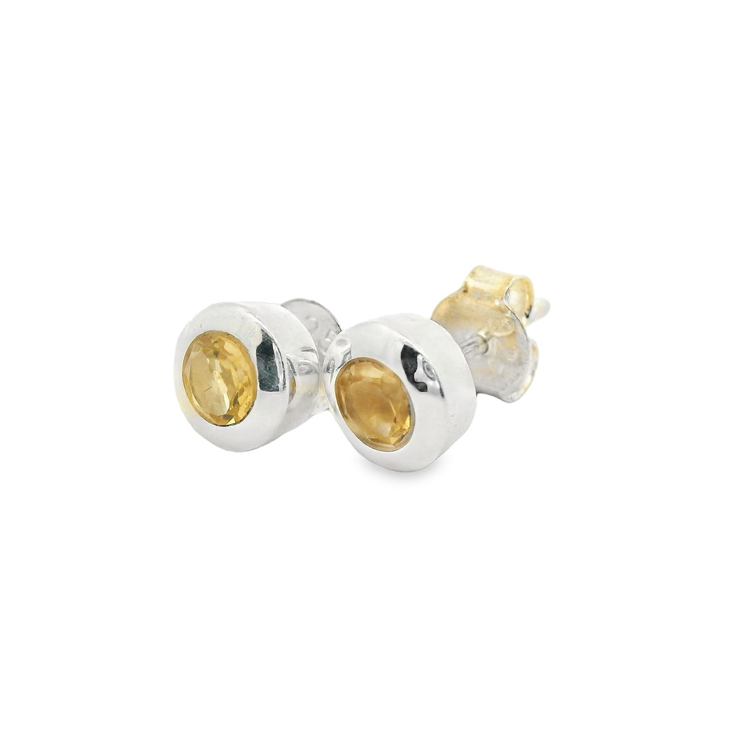 Citrin Silber Ohrstecker