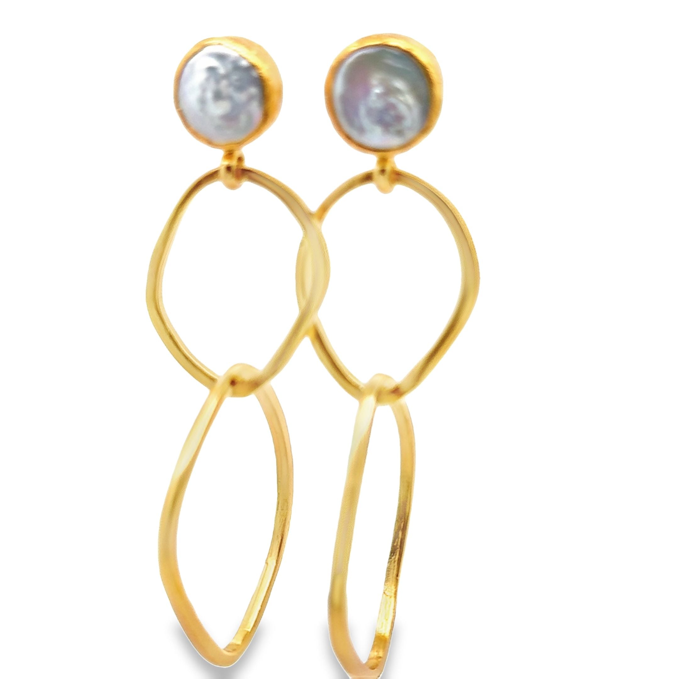 Ohrhänger aus Messing vergoldet mit Barockperle