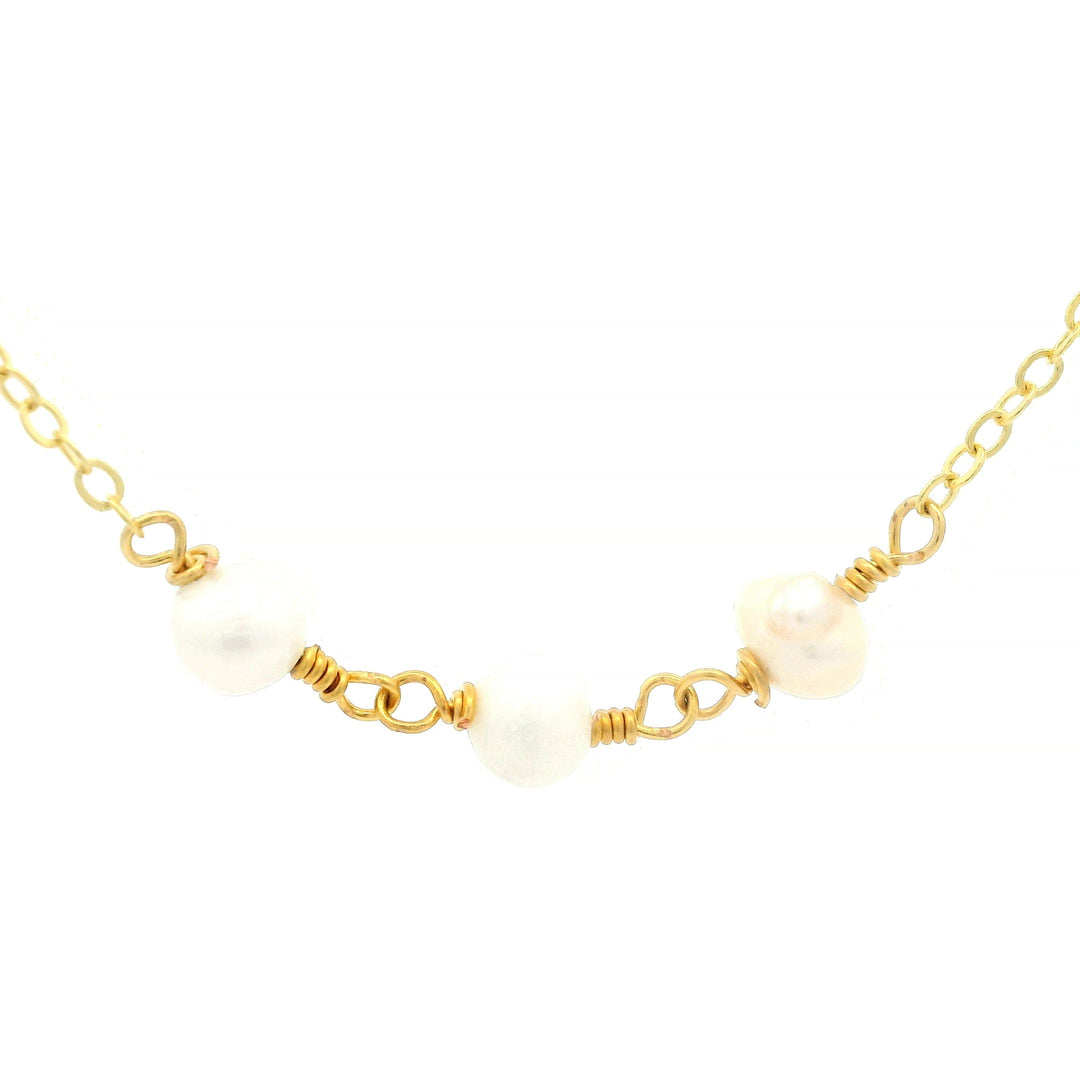 Kette aus Messing, vergoldet, Mini Barockperle