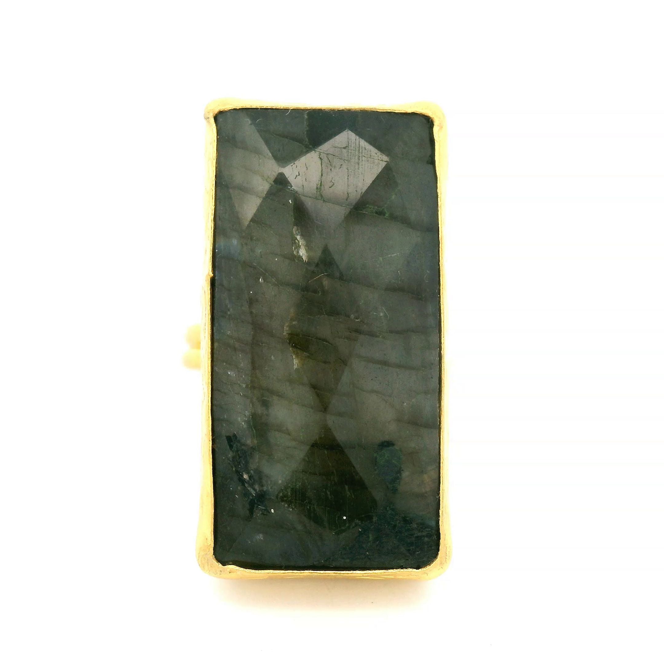 Ring Messing vergoldet und Labradorit