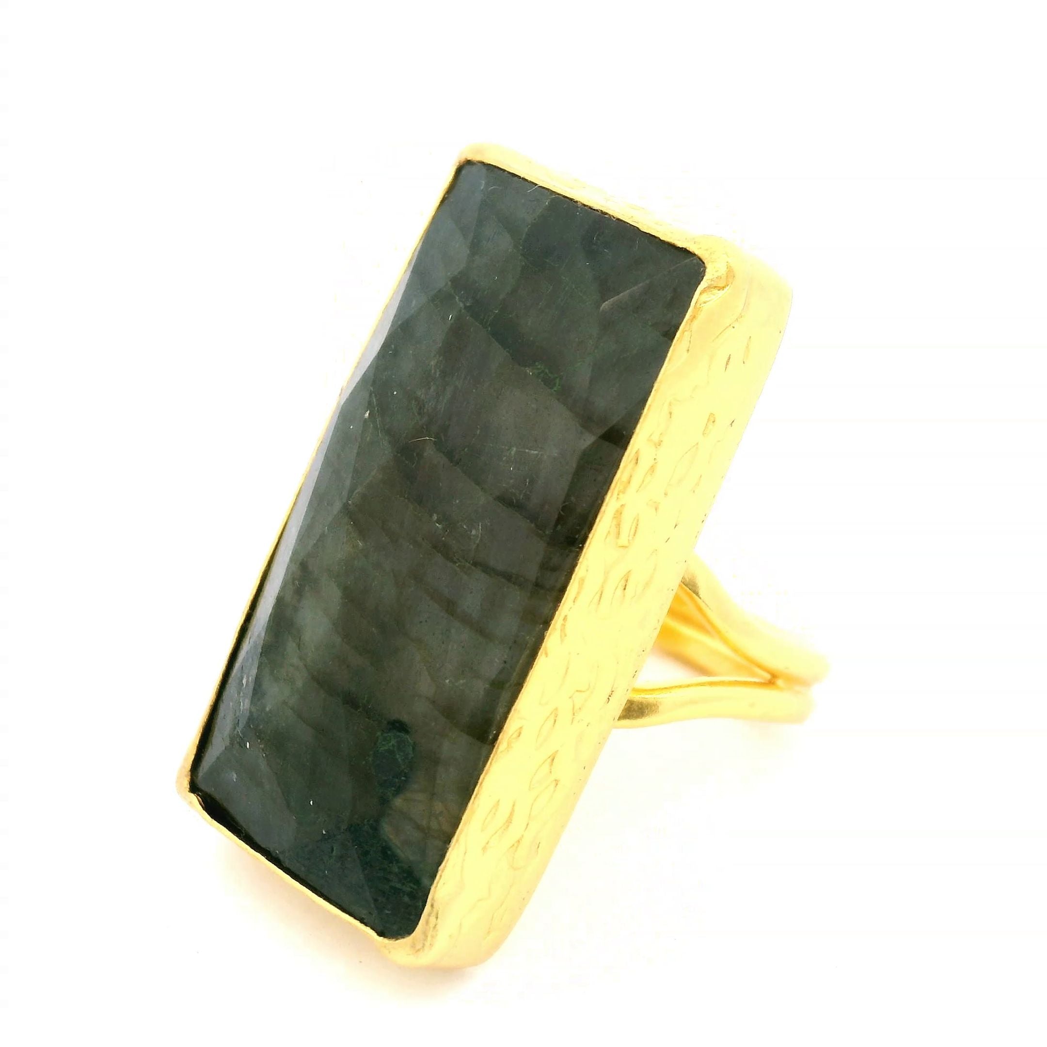 Ring Messing vergoldet und Labradorit