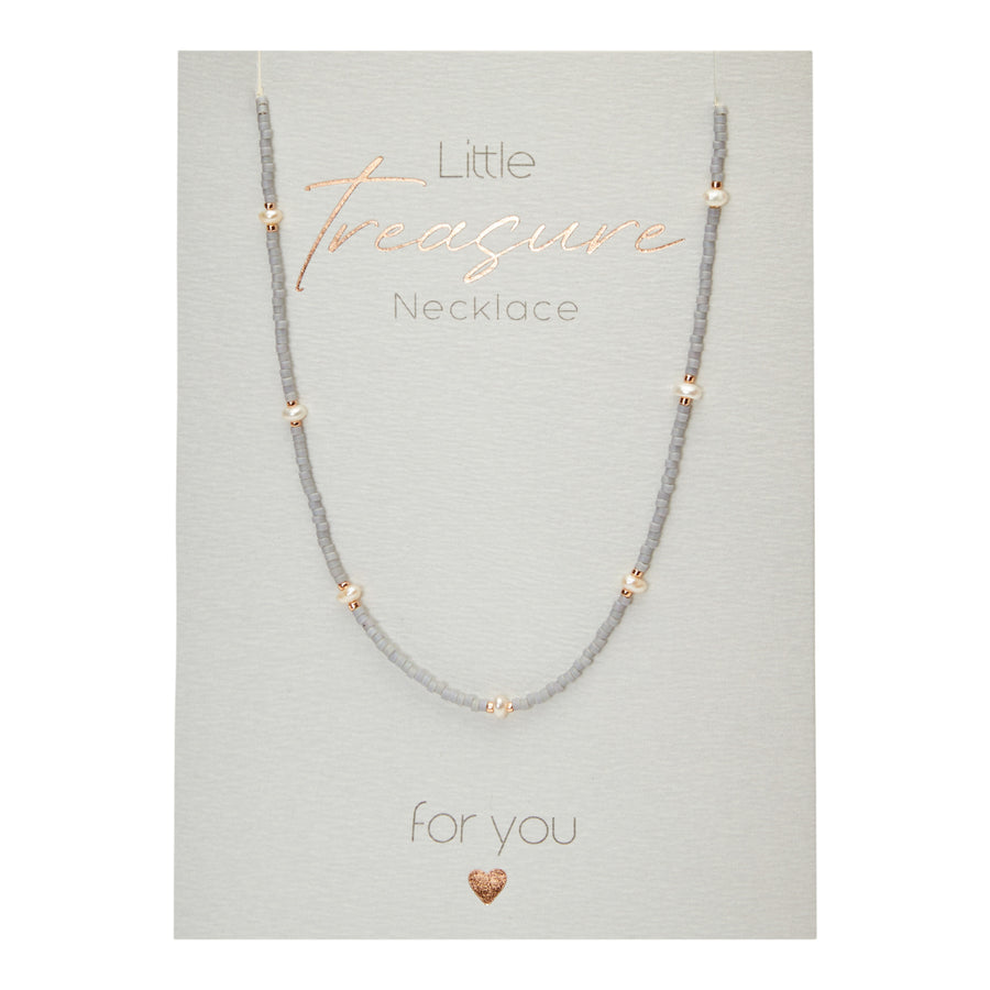 Halskette - "Little Treasure" - grau