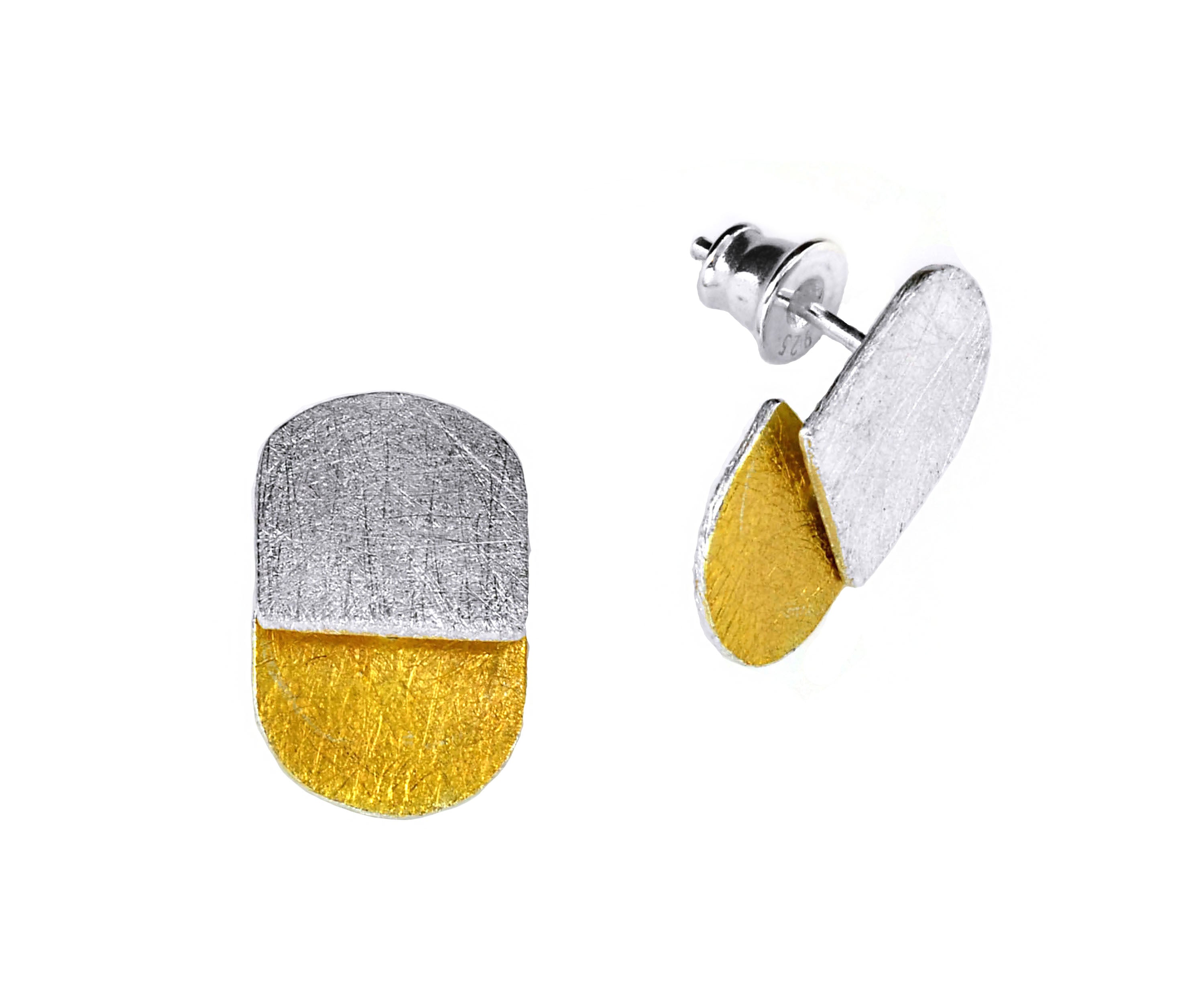 Silber vergoldete Ohrstecker