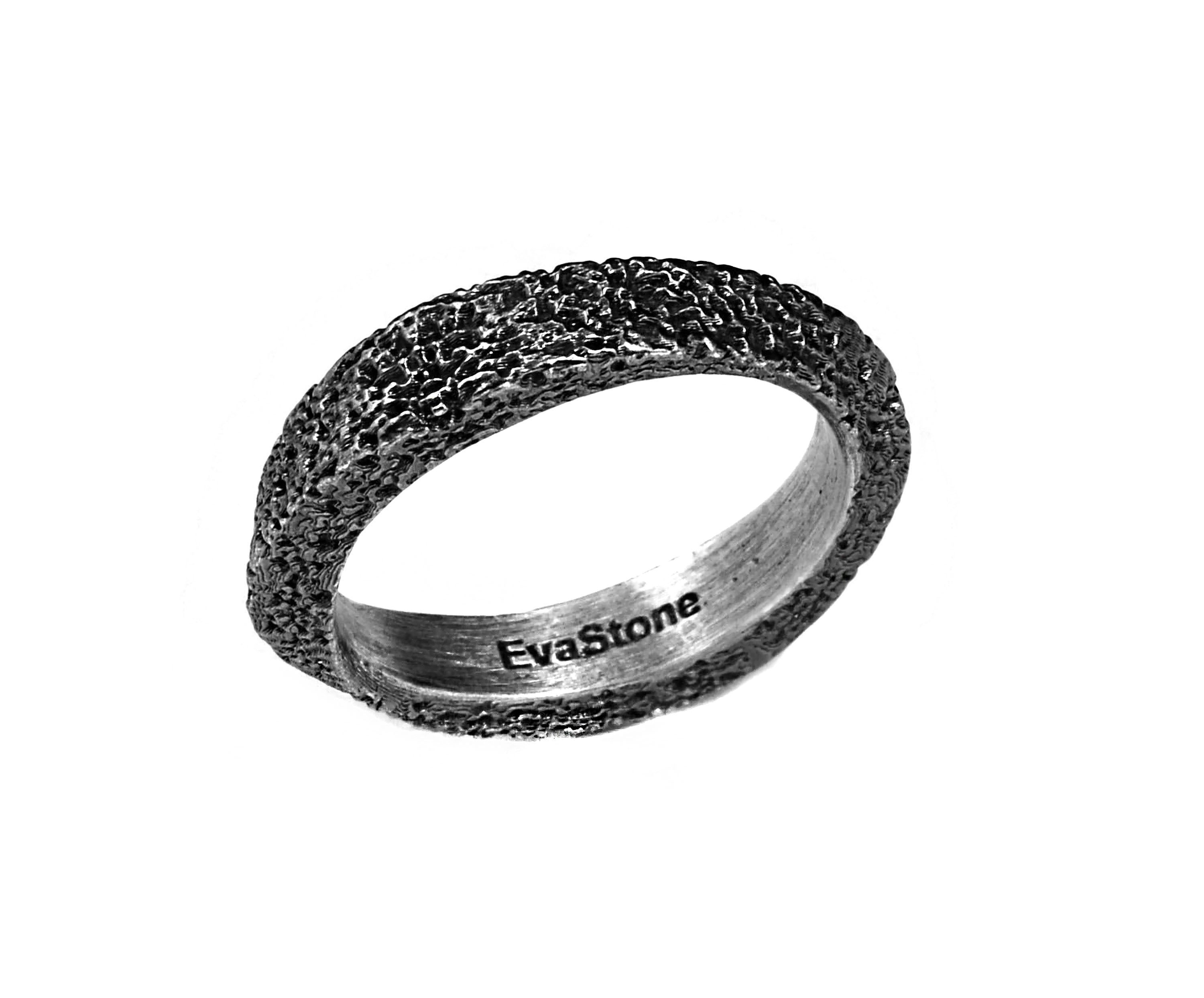 Silber geschwärzter Ring, Gr. 57