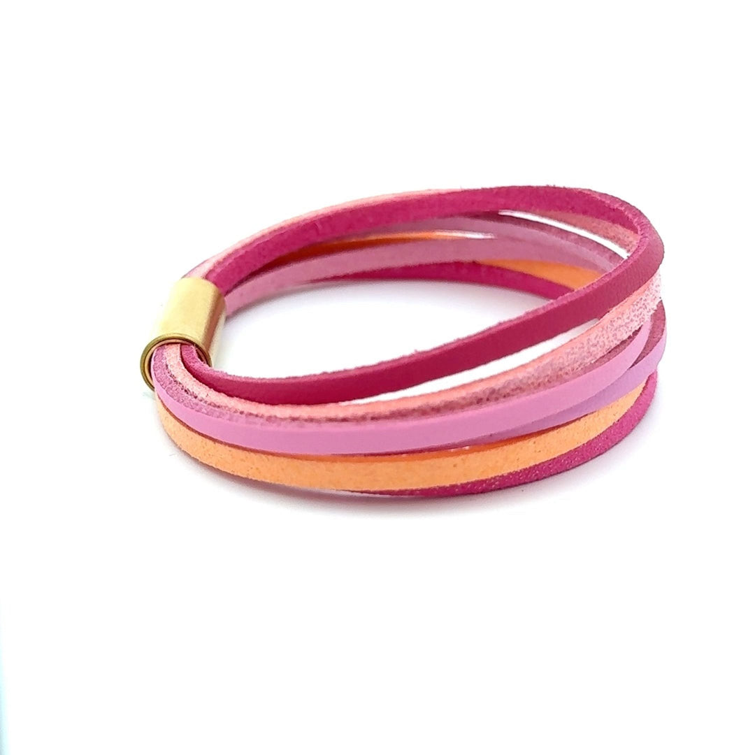 Rosa kOmMa5 einfach gewickeltes Armband