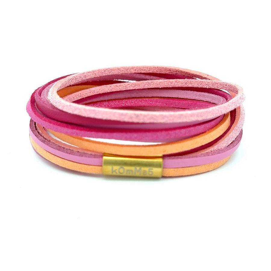 Rosa kOmMa5 doppelt gewickeltes Armband