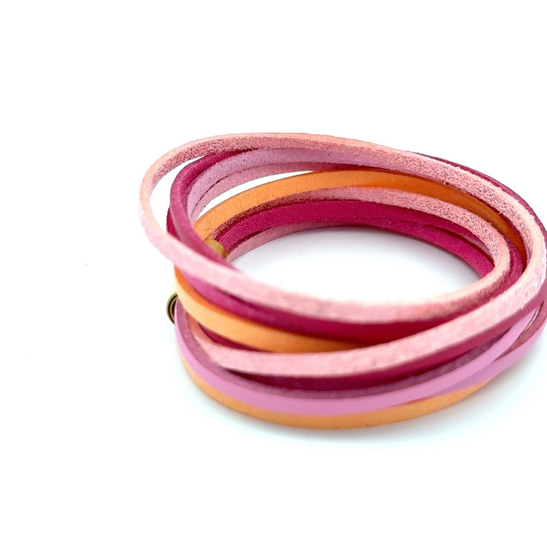 Rosa kOmMa5 doppelt gewickeltes Armband
