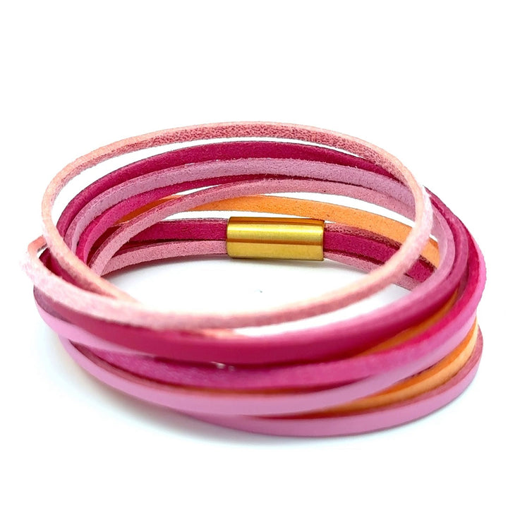 Rosa kOmMa5 doppelt gewickeltes Armband