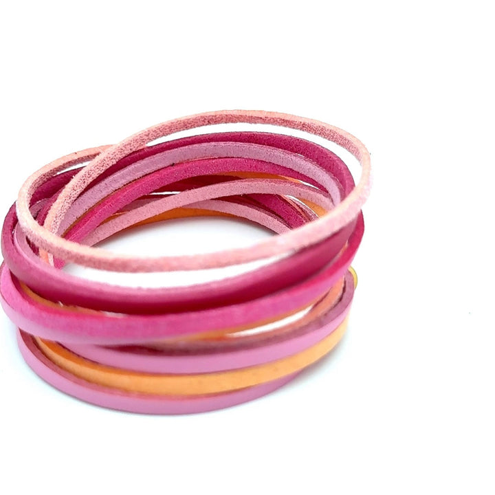 Rosa kOmMa5 doppelt gewickeltes Armband