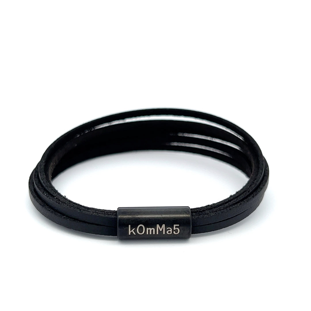 Schwarz e  kOmMa5 einfach gewickeltes Armband