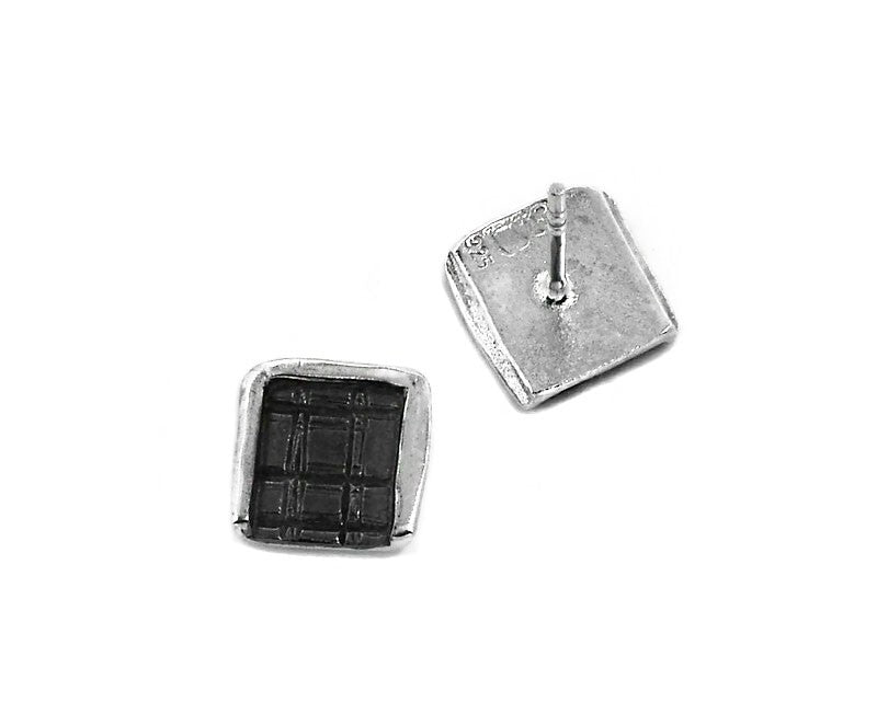Ohrstecker Silber und Silber geschwärzt