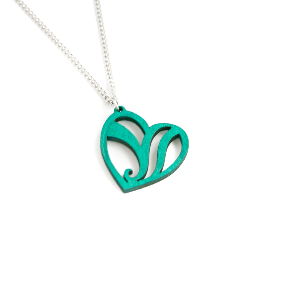 Aurora Heart Kette in Arctical teal
