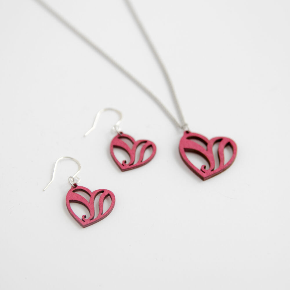 Aurora Heart Kette in Rose Pink