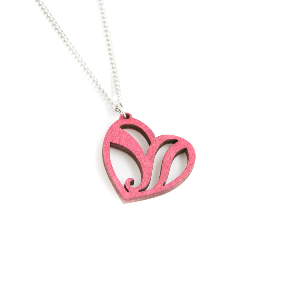 Aurora Heart Kette in Rose Pink