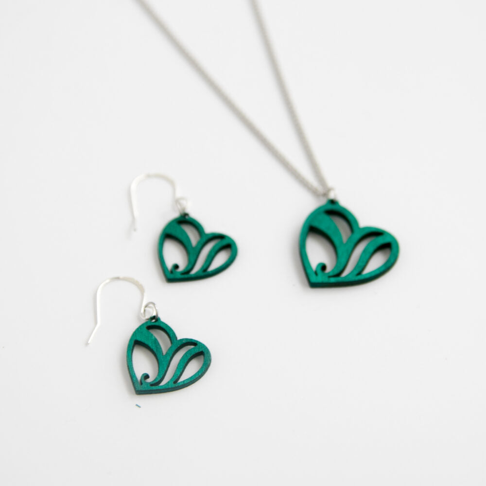 Aurora Heart Ohrhänger in Arctic teal