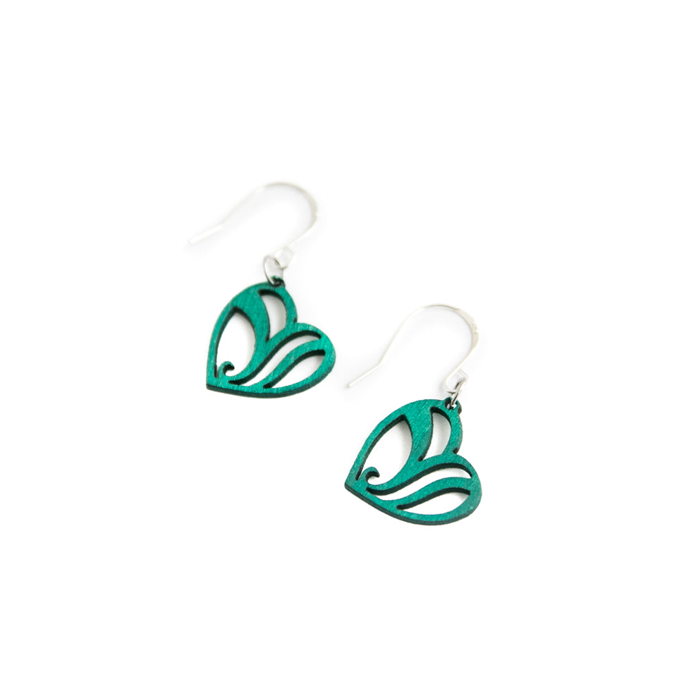 Aurora Heart Ohrhänger in Arctic teal