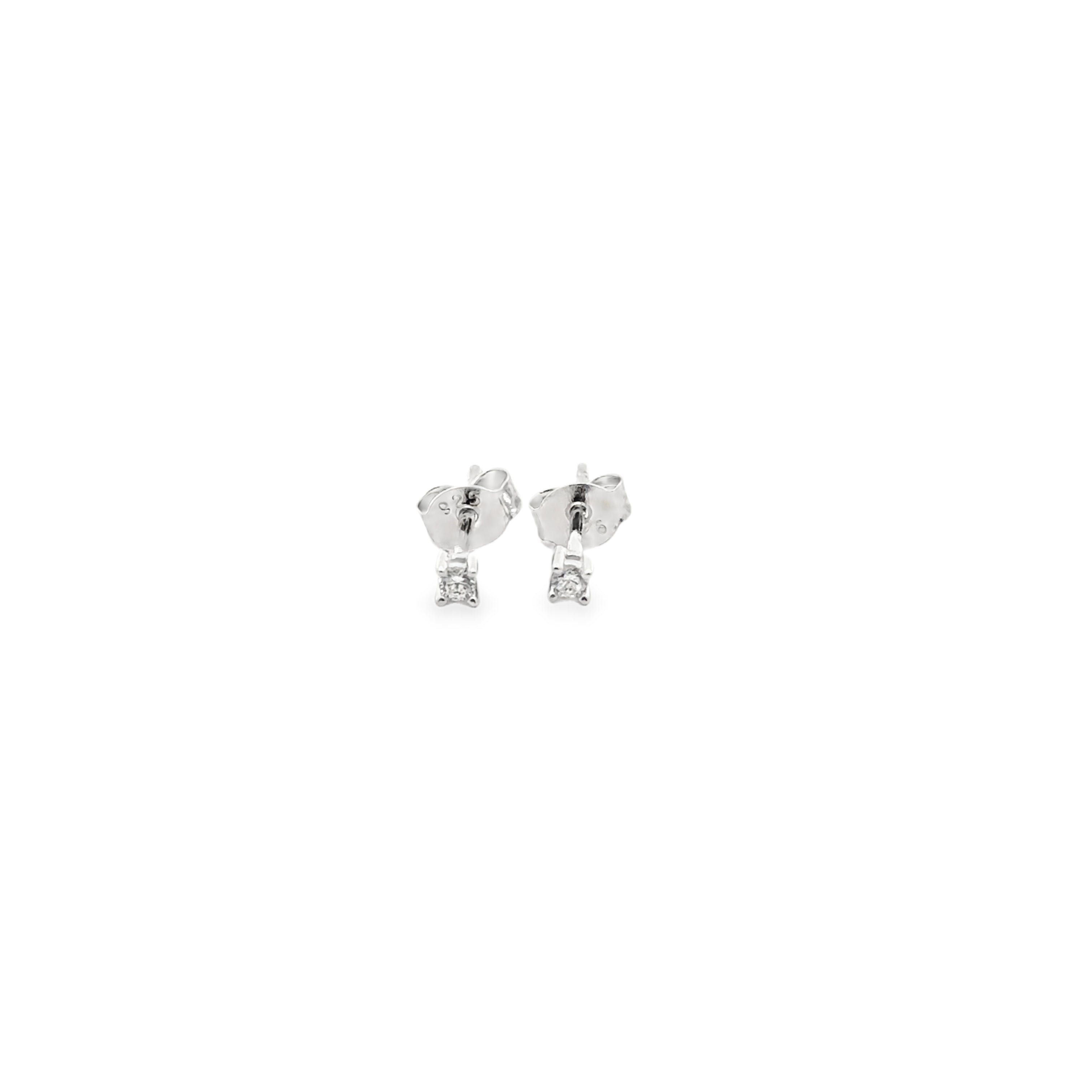 Silber rhodinierter Ohrstecker "griffe", Kristall 2 mm