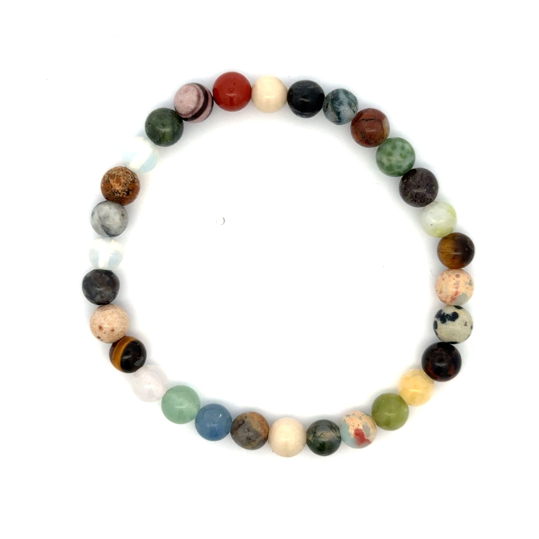 gemischte Steine Kugelarmband 6 mm