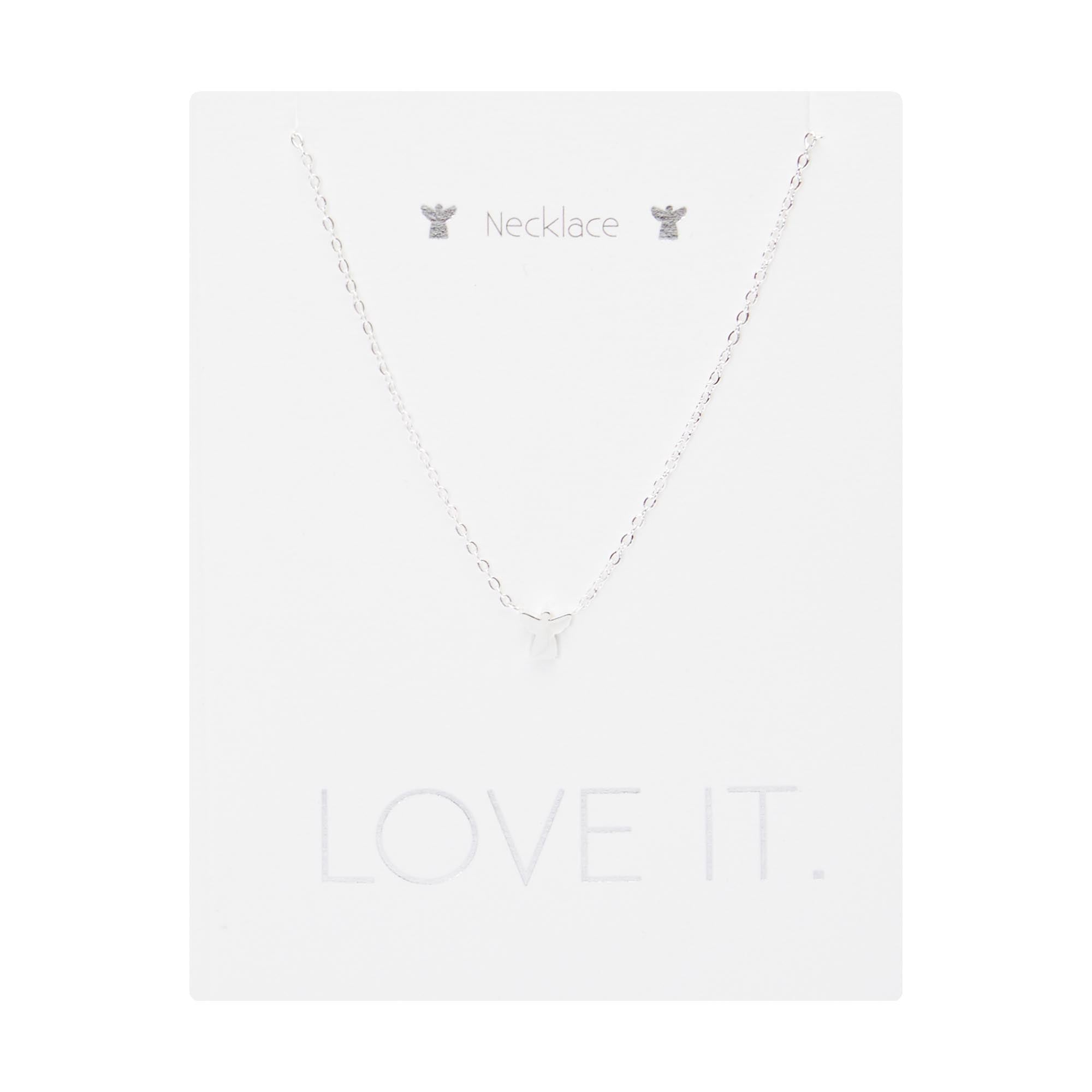 Halskette Love it. - versilbert - Schutzengel